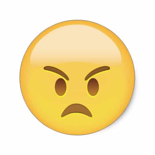 Angry Face Emoji Classic Round Sticker