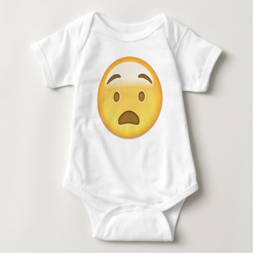 Anguished Face Emoji Baby Bodysuit