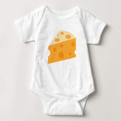 Cheese Wedge Emoji Baby Bodysuit