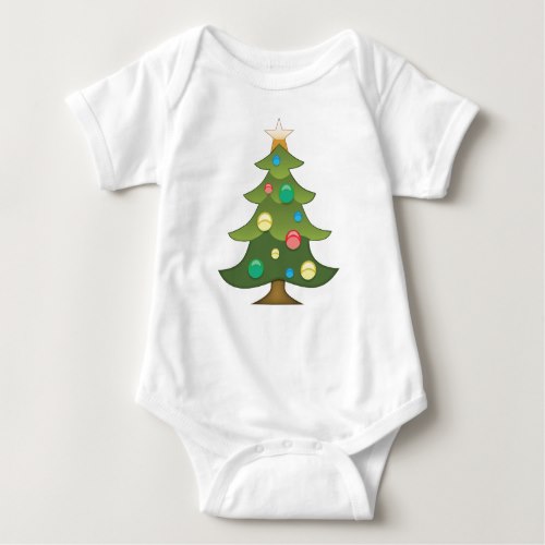 Christmas Tree Emoji Baby Bodysuit