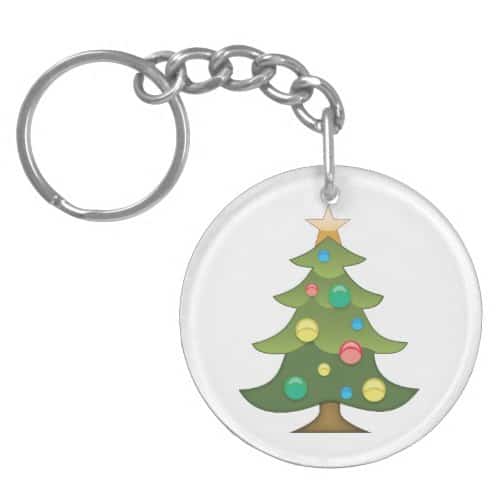 Christmas Tree Emoji Keychain