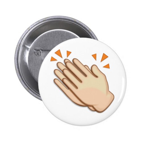 Clapping Hands Sign Emoji Pinback Button