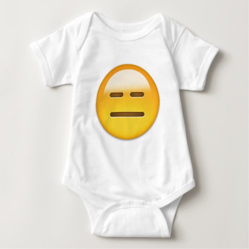 Expressionless Face Emoji Baby Bodysuit