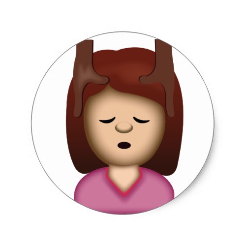 Face Massage Emoji Classic Round Sticker