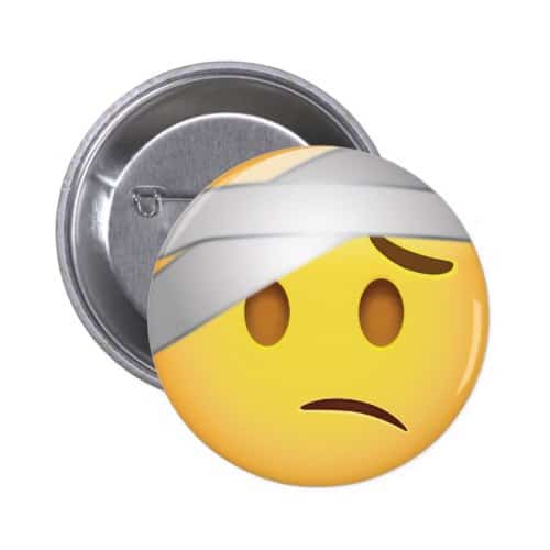 Face With Head-Bandage Emoji Pinback Button