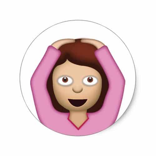 Face With Ok Gesture Emoji Classic Round Sticker Emojiprints