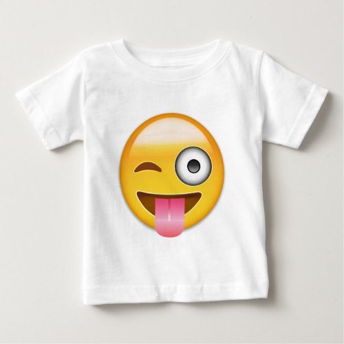 Face With Stuck Out Tongue And Winking Eye Emoji Baby T-Shirt