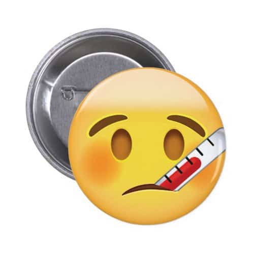 Face With Thermometer Emoji Button