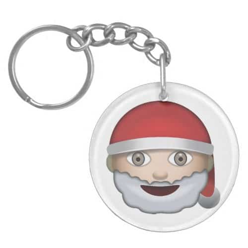 Father Christmas Emoji Keychain
