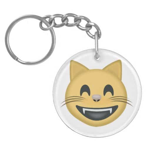 Grinning Cat Face With Smiling Eyes Emoji Keychain
