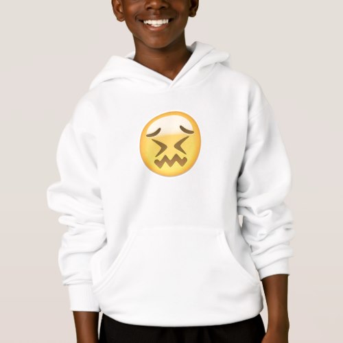 Confounded Face Emoji Hoodie for Kids