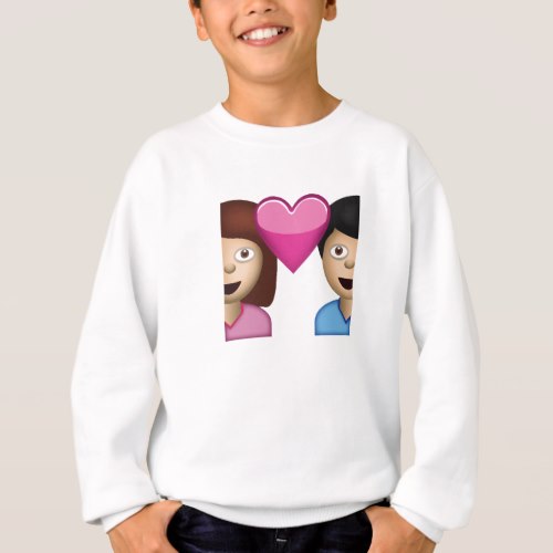 Couple With Heart Emoji Sweatshirt for Kids