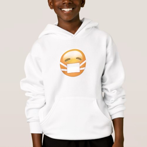 Face With Medical Mask Emoji Hoodie for Kids