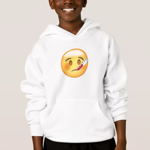 Face With Thermometer Emoji Hoodie for Kids