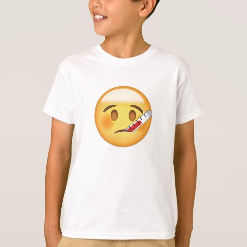 Face With Thermometer Emoji T-Shirt for Kids