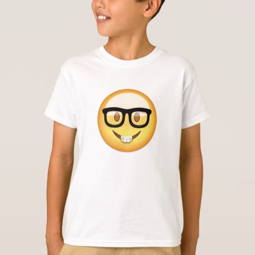Nerd Face Emoji T-Shirt for Kids