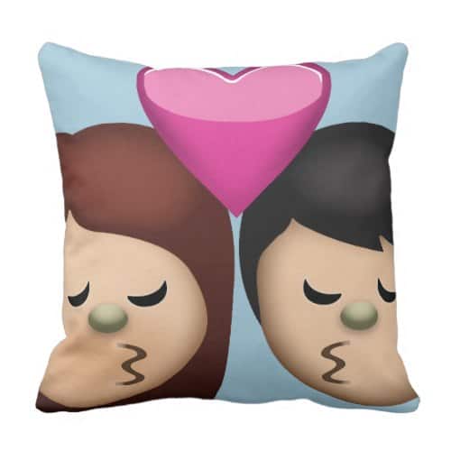 Kiss Emoji Throw Pillow