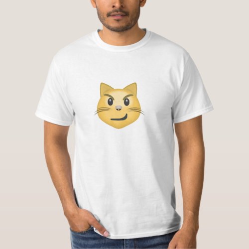 Cat Face With Wry Smile Emoji T-Shirt for Men