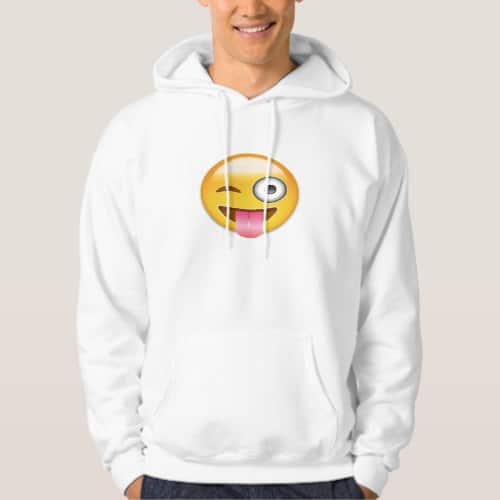 Face With Stuck Out Tongue And Winking Eye Emoji Hoodie for Men