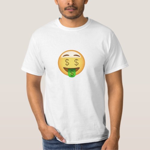 Money-Mouth Face Emoji T-Shirt for Men