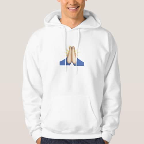 Person With Folded Hands Emoji Hoodie for Men