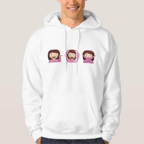 Three Girls Emoji Hoodie for Men