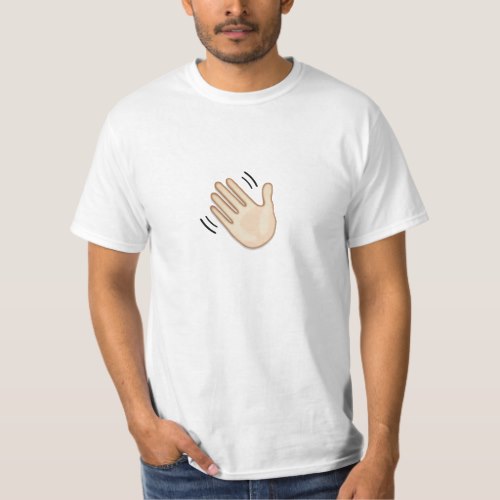 Waving Hand Sign Emoji T-Shirt for Men