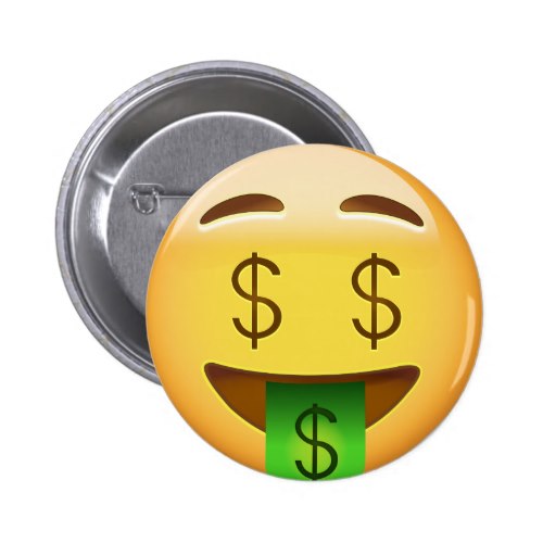 Money-Mouth Face Emoji Button