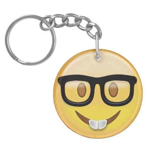 Nerd Face Emoji Keychain