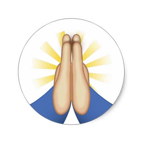 Person With Folded Hands Emoji Classic Round Sticker
