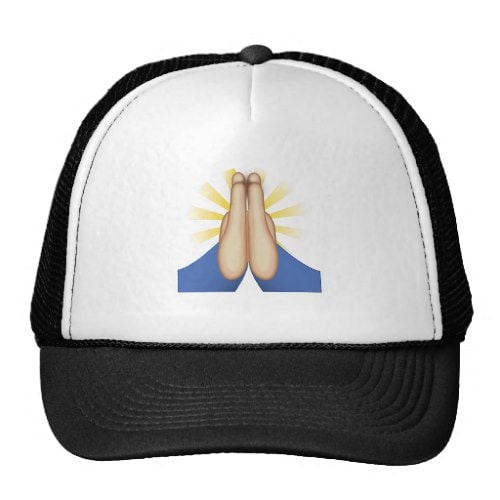 Person With Folded Hands Emoji Trucker Hat