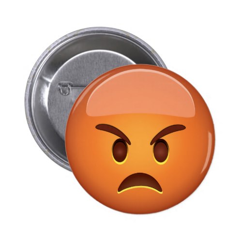 Pouting Face Emoji Pinback Button