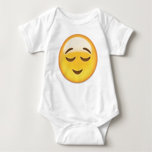 Relieved Face Emoji Baby Bodysuit