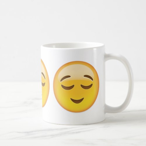 Relieved Face Emoji Coffee Mug