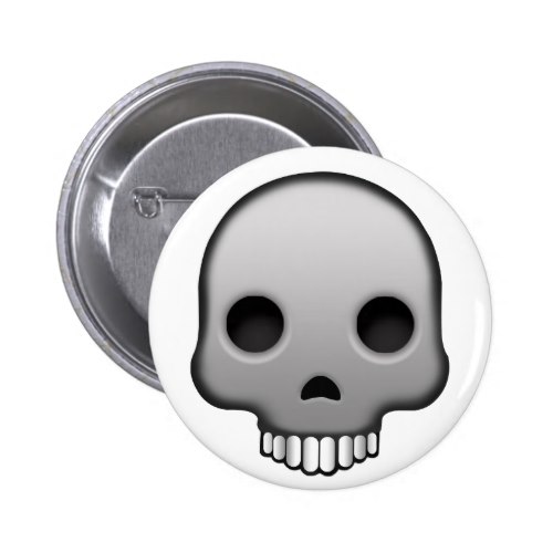 Skull Emoji Pinback Button