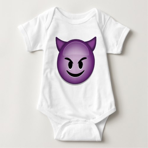 Smiling Face With Horns Emoji Baby Bodysuit