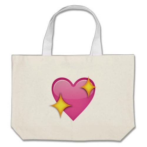 Sparkling Heart Emoji Large Tote Bag