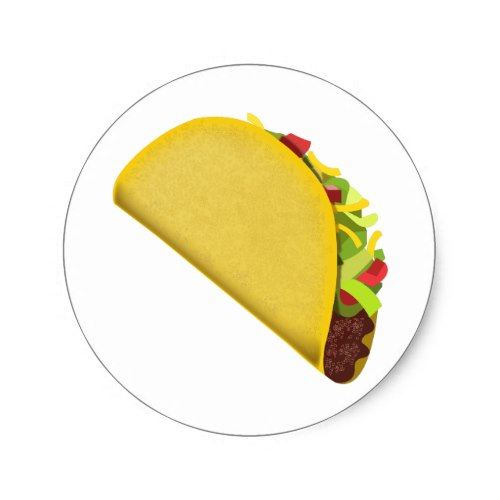 Taco Emoji Classic Round Sticker