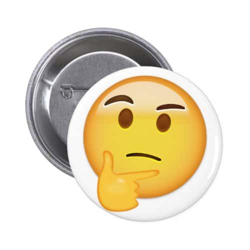 Thinking Face Emoji Pinback Button
