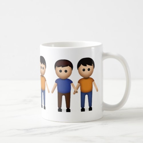 Two Men Holding Hands Emoji Coffee Mug