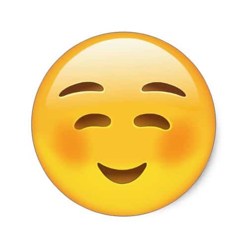 White Smiling Face Emoji Classic Round Sticker