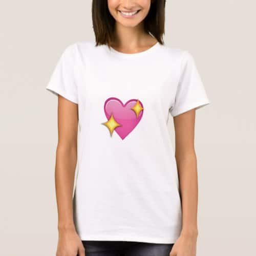 Sparkling Heart Emoji T-Shirt for Women